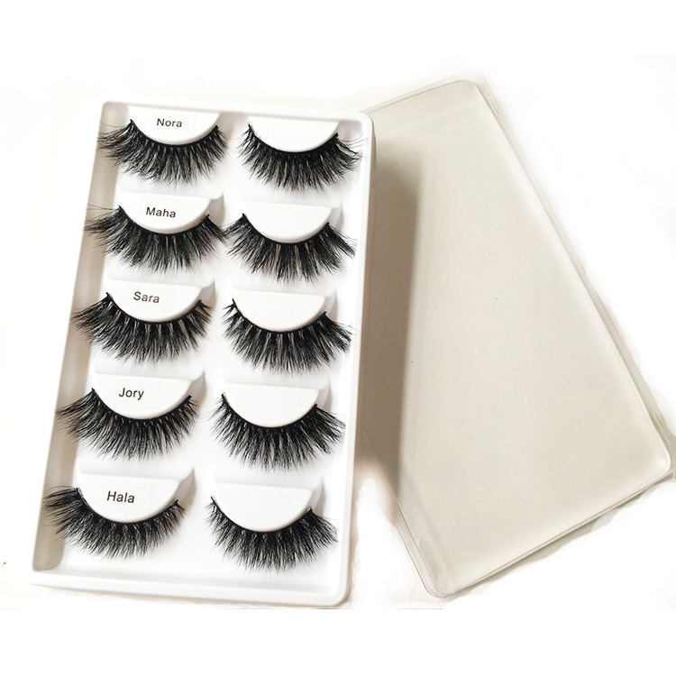 Hot selling glamorous 3D real mink eyelashes in 5pairs ES47